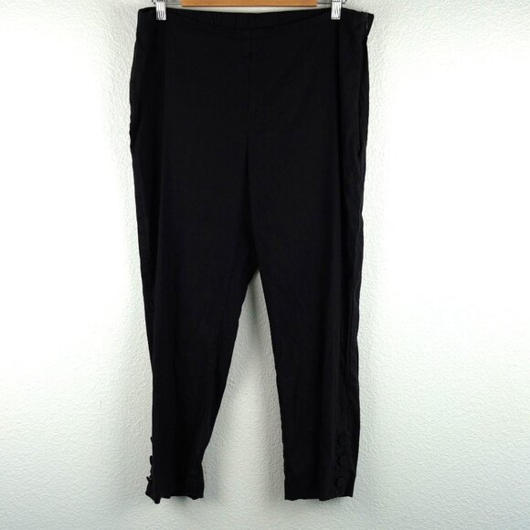 J. Jill Black Linen Blend Side Zip‎ Ankle Pants Size 12 - Picture 1 of 9